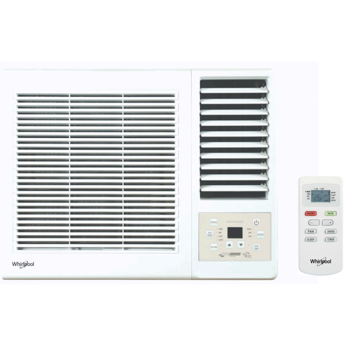 Whirlpool 惠而浦 AWV09300R 1匹變頻窗口式冷氣機: ZEN Inverter、第6感溫測、3合1抗菌濾網